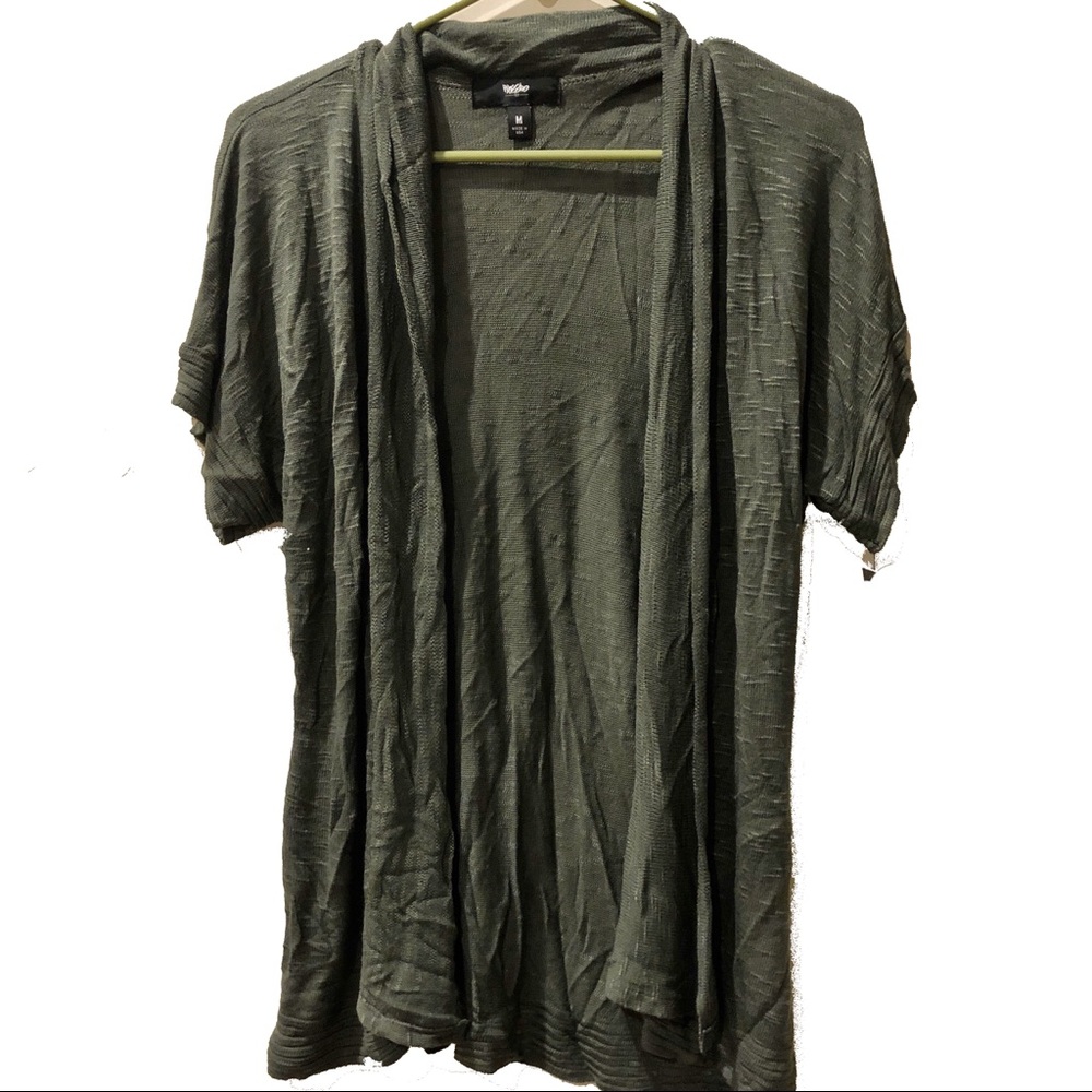 NWT olive green short sleeve cardigan lightweight